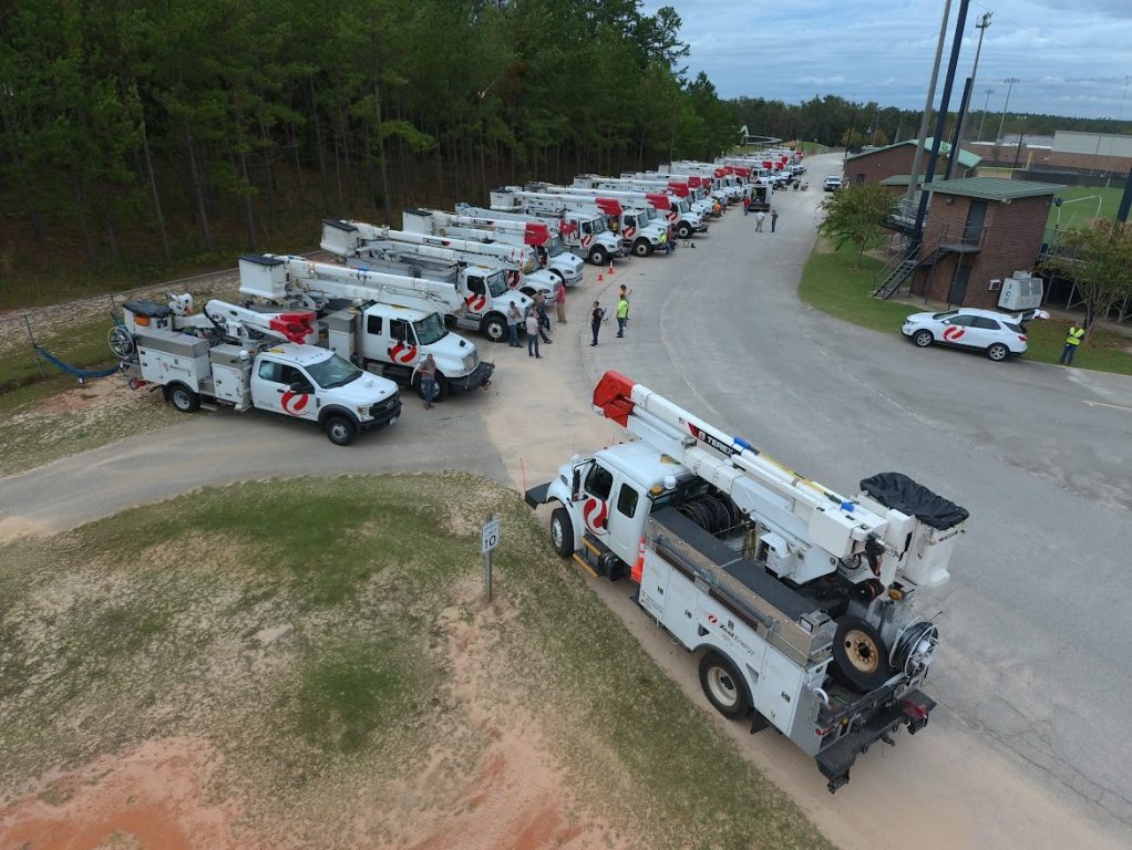 Xcel Energy crews prepare to help Florida utilities restore power on Thursday, Oct. 10, 2024. Hurricane Milton made landfall Wednesday, Oct. 9, 2024. Photo Courtesy of Xcel Energy