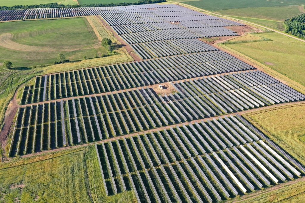 The first 150 megawatts of the 300-megawatt Badger Hollow solar farm went online on Dec. 1, 2021. Wisconsin Public Service and Madison Gas and Electric own the project, which was developed by Invenergy. The first phase is expected to power 45,000 homes. Photo courtesy of Wisconsin Public Service