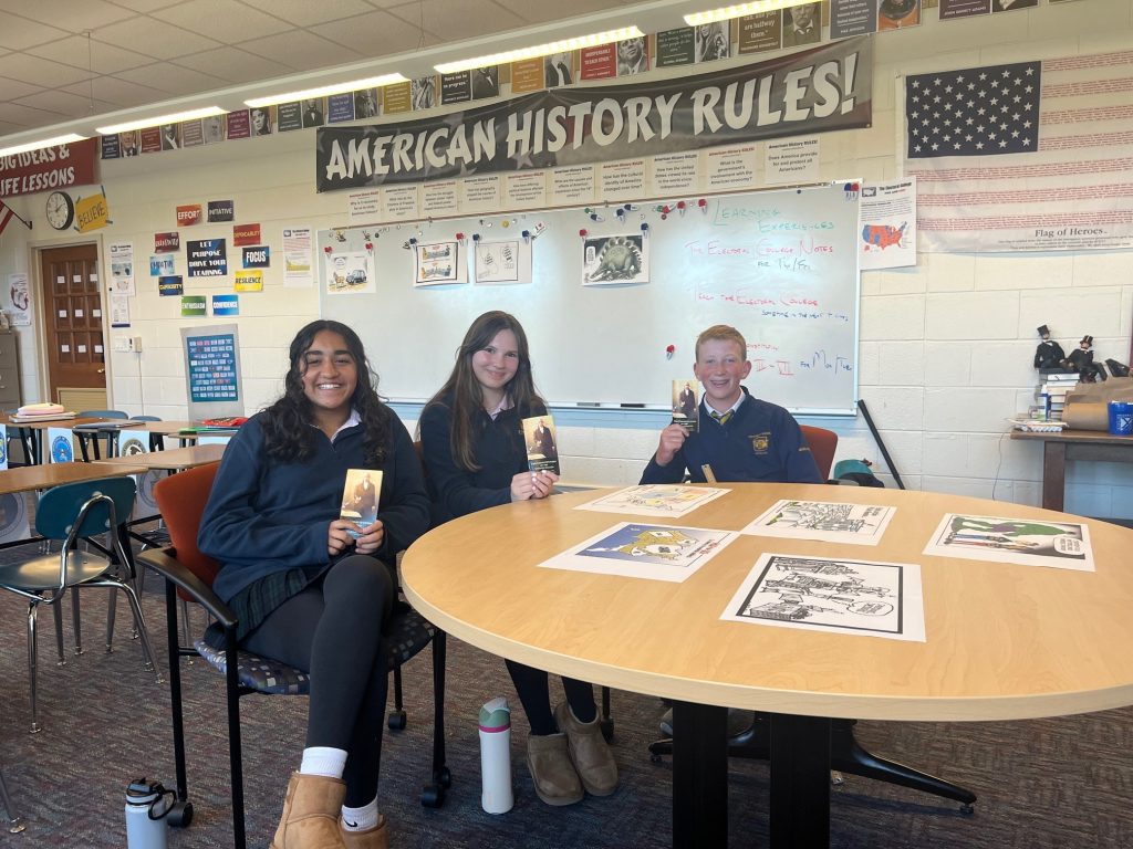 Aneesha Rao, Elise Fathallah and Coughlin Mellowes are eighth graders at the University School of Milwaukee. Corrinne Hess/WPR