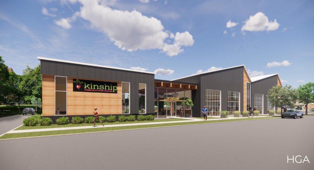 Proposed Kinship Community Food Center development. Rendering by HGA.