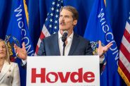 Republican Eric Hovde announces his campaign for U.S. Senate on Tuesday, Feb. 20, 2024, in Madison, Wis. Angela Major/WPR