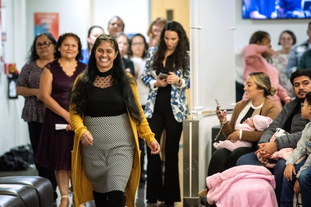 Students who earned their US citizenships are recognized at a ceremony Monday, Nov. 18, 2024, at Milwaukee Area Technical College in Milwaukee, Wis. Angela Major/WPR