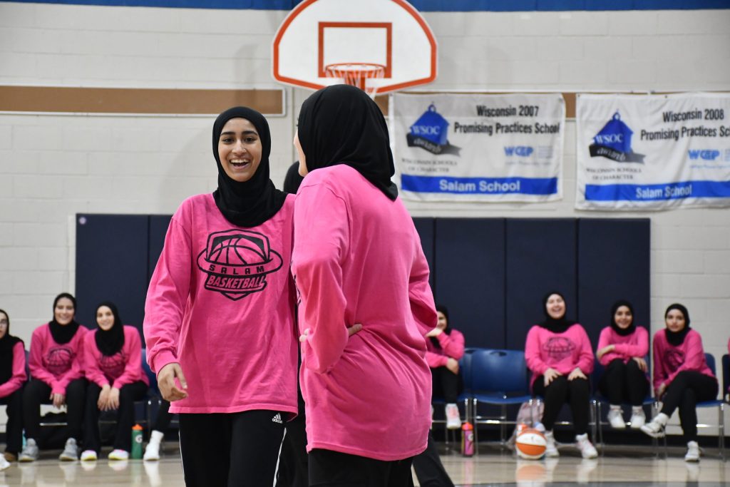 Salam Stars player Aamina Farooq during an alumni game on Oct. 31. Mackenzie Krumme/WPR