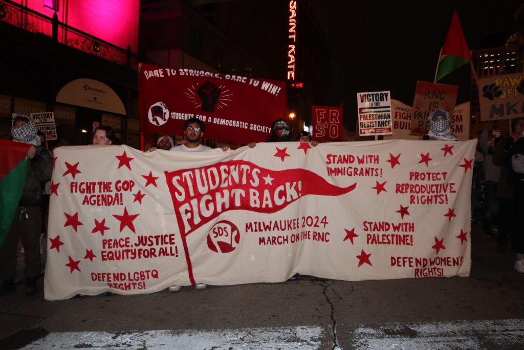 Protesters march in Milwaukee after the 2024 presidential election. (Photo | Isiah Holmes)