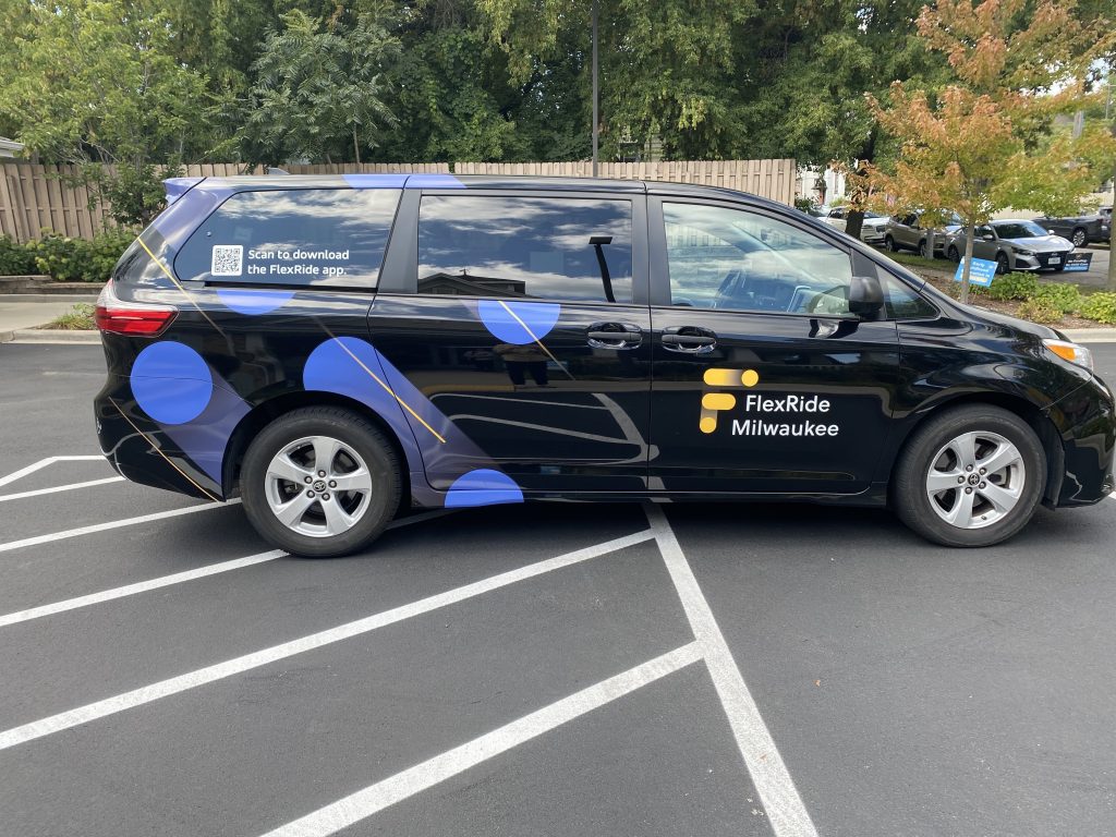 FlexRide van at Malaika Early Learning Center, 125 W. Auer St. Photo by Graham Kilmer.