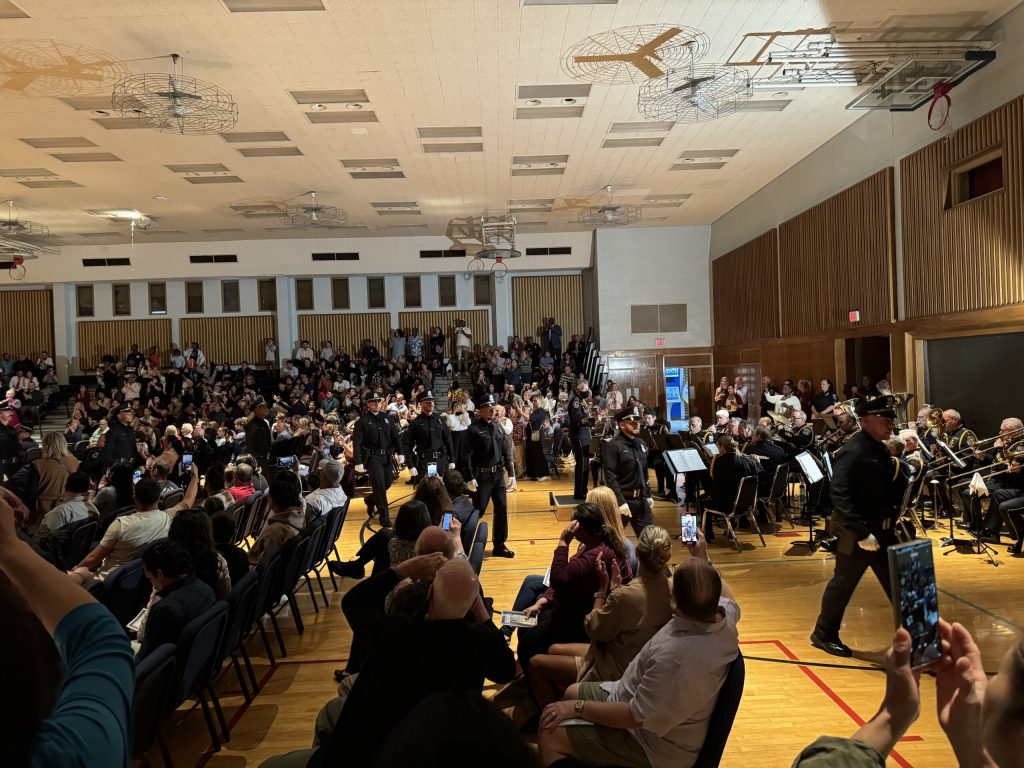 New police recruits with the Milwaukee Police Department take part in a graduation ceremony on Thursday, Oct. 3, 2024. Evan Casey/WPR