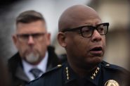 Madison Police Chief Shon Barnes speaks at a press conference following a shooting at Abundant Life Christian School in Madison, Wis. on Dec. 16, 2024. Angela Major/WPR