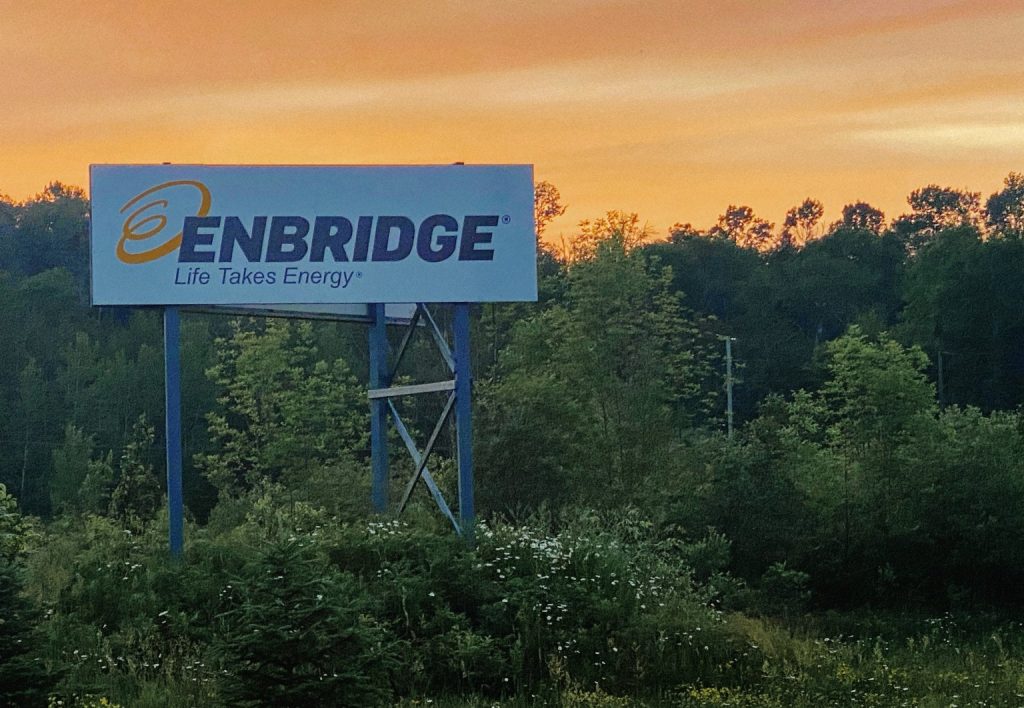 A billboard promoting Enbridge Inc. (Susan Demas | Michigan Advance)