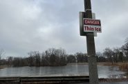 A pond at Humboldt Park in Milwaukee can be seen here on Monday, Dec. 16, 2024. Evan Casey/WPR