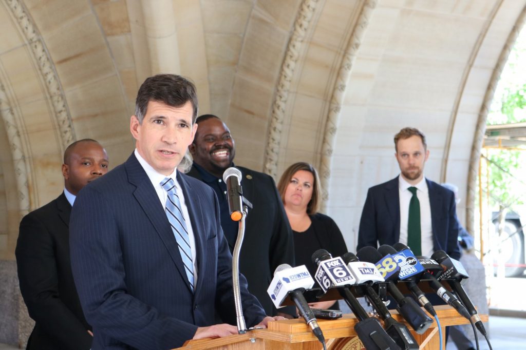 District Attorney-Elect Kent Lovern speaks at a reckless driving press conference. Photo taken Oct. 1, 2024 by Sophie Bolich.