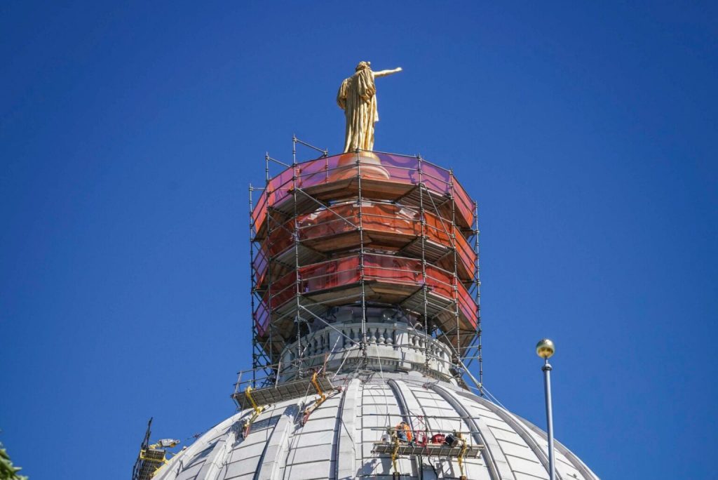 Scaffolding on the State Capitol of Wisconsin | Photo by Greg Anderson