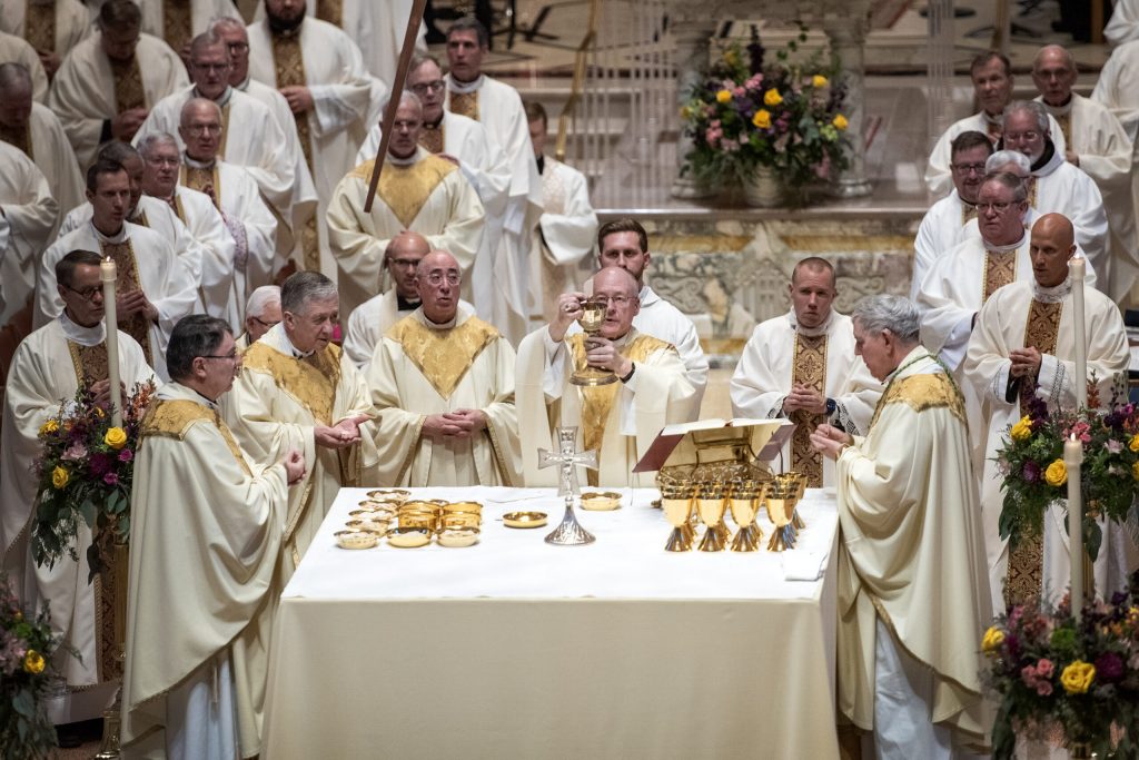 Jeffrey Grob is installed as the 12th Archbishop of Milwaukee on Tuesday, Jan. 14, 2025, at the Cathedral of Saint John the Evangelist in Milwaukee, Wis. Angela Major/WPR