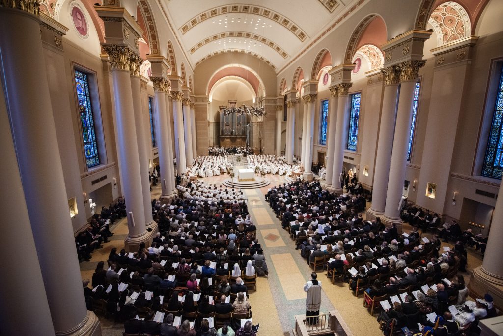 Jeffrey Grob is installed as the 12th Archbishop of Milwaukee on Tuesday, Jan. 14, 2025, at the Cathedral of Saint John the Evangelist in Milwaukee, Wis. Angela Major/WPR