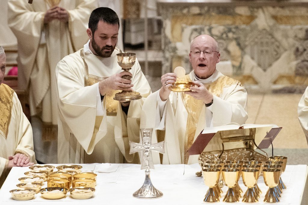 Jeffrey Grob is installed as the 12th Archbishop of Milwaukee on Tuesday, Jan. 14, 2025, at the Cathedral of Saint John the Evangelist in Milwaukee, Wis. Angela Major/WPR