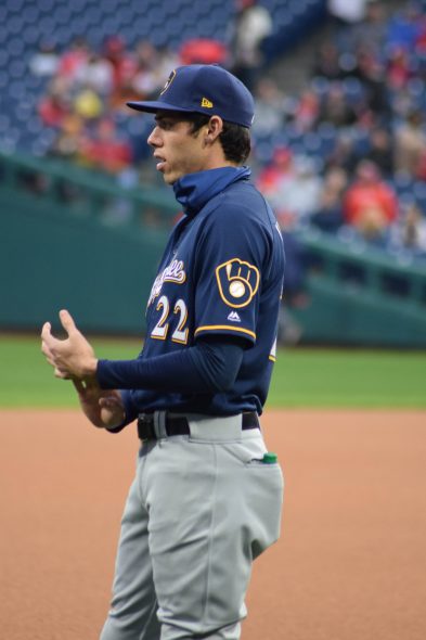 Christian Yelich. Photo by Ian D'Andrea. (CC BY-SA 2.0) https://creativecommons.org/licenses/by-sa/2.0/