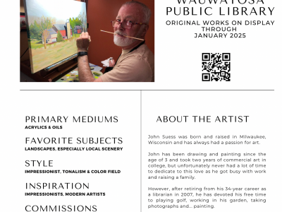 “Here and There”: Local Artist John Suess Debuts New Works this Month at Wauwatosa Public Library