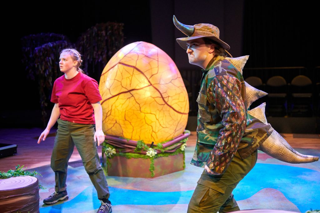 Elena Marking and Jared Brandt Hoover in THE DINOSAUR PLAY. First Stage, 2025. Photo by Paul Ruffolo.