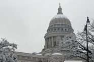 Wisconsin State Capitol on a snowy day. (Baylor Spears | Wisconsin Examiner)