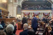 Wisconsin Supreme Court Justice Rebecca Bradley administered the oath of office to new members in the Assembly. (Baylor Spears | Wisconsin Examiner)