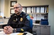 Whitewater Police Chief Daniel Meyer speaks about recent immigration to the community Monday, Jan. 8, 2024, in Whitewater, Wis. Angela Major/WPR