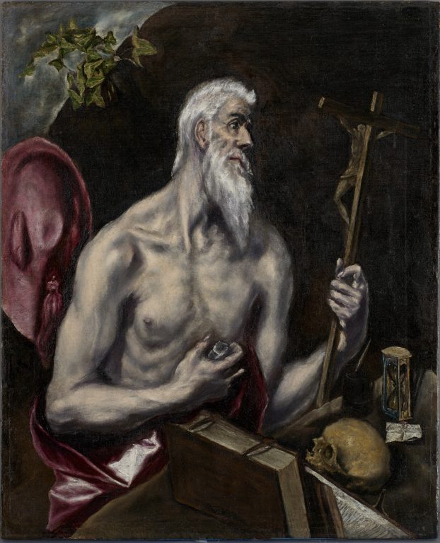 Left: El Greco (Doménikos Theotokópoulos) (Greek, 1541–1614, active in Italy and Spain), Saint Jerome, ca. 1600. Oil on canvas. 80 × 65 cm. Courtesy of The Hispanic Society of America, New Yor