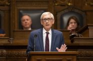 Wisconsin Gov. Tony Evers delivers his State of the State address on Jan. 22, 2025, at the State Capitol in Madison, Wis. He is set to propose an overhaul of Wisconsin’s corrections system. (Joe Timmerman / Wisconsin Watch)