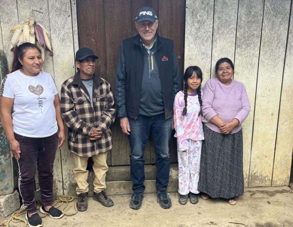 Dairy farmer John Rosenow in Mexico, visiting the relatives of his employee Roberto , (left to right) Veronica, Gerardo, Meagan and Concepciona | Photo by Ruth Conniff/Wisconsin Examiner