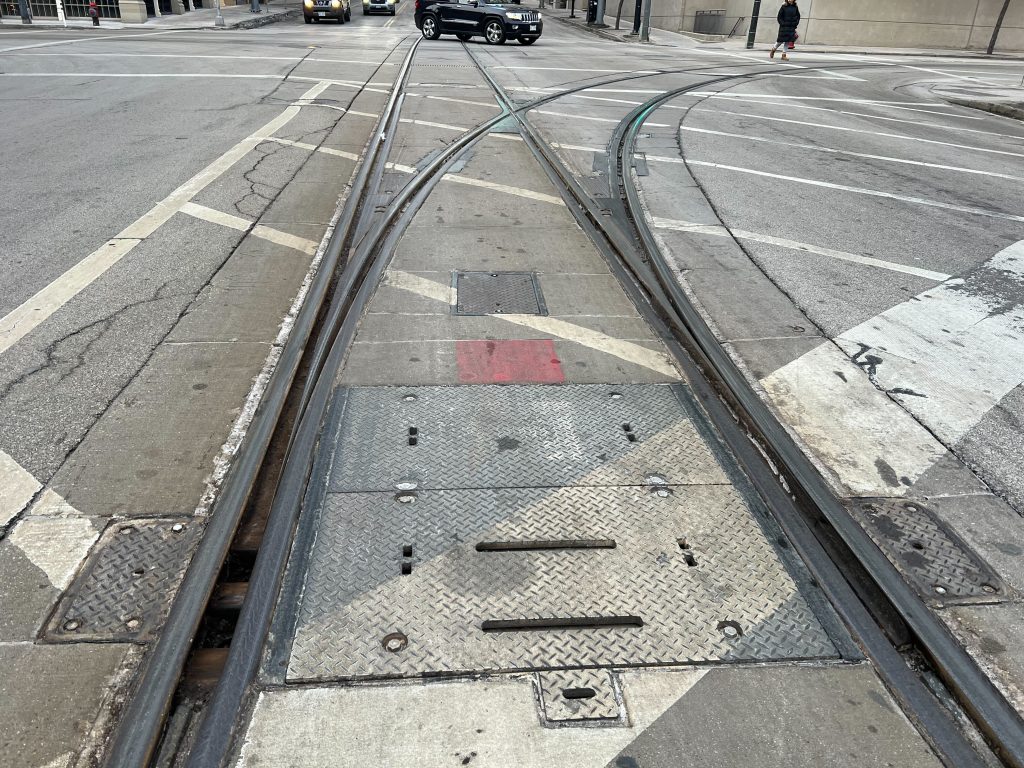 Streetcar switch. Photo by Jeramey Jannene.