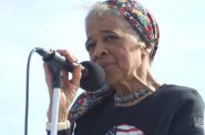 Vel Phillips speaks at the March on Milwaukee on Sept 29, 2007. The march  commemorated the 40th anniversary of civil rights marches led by Father James Groppi and Vel Phillips. Photo: Voces de la Frontera (CC-BY)