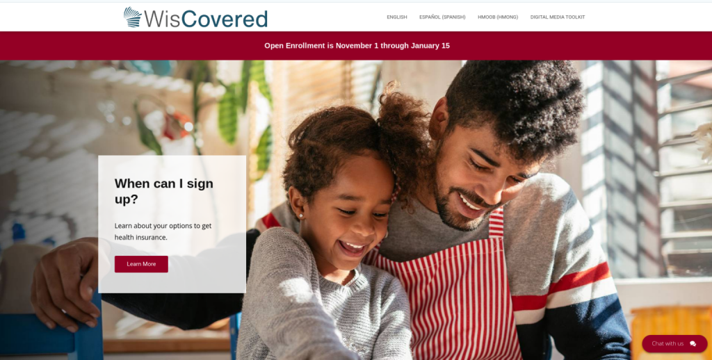 WisCovered.com is operated by the Wisconsin Office of Insurance (OCI) to inform consumers seeking health insurance about their options, including BadgerCare and the Affordable Care Act’s health insurance marketplace (Screenshot | WIsCovered.com)