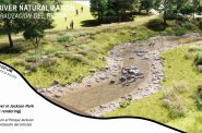 Rendering of naturalized Kinnickinnic Riverbed. Image from MMSD.