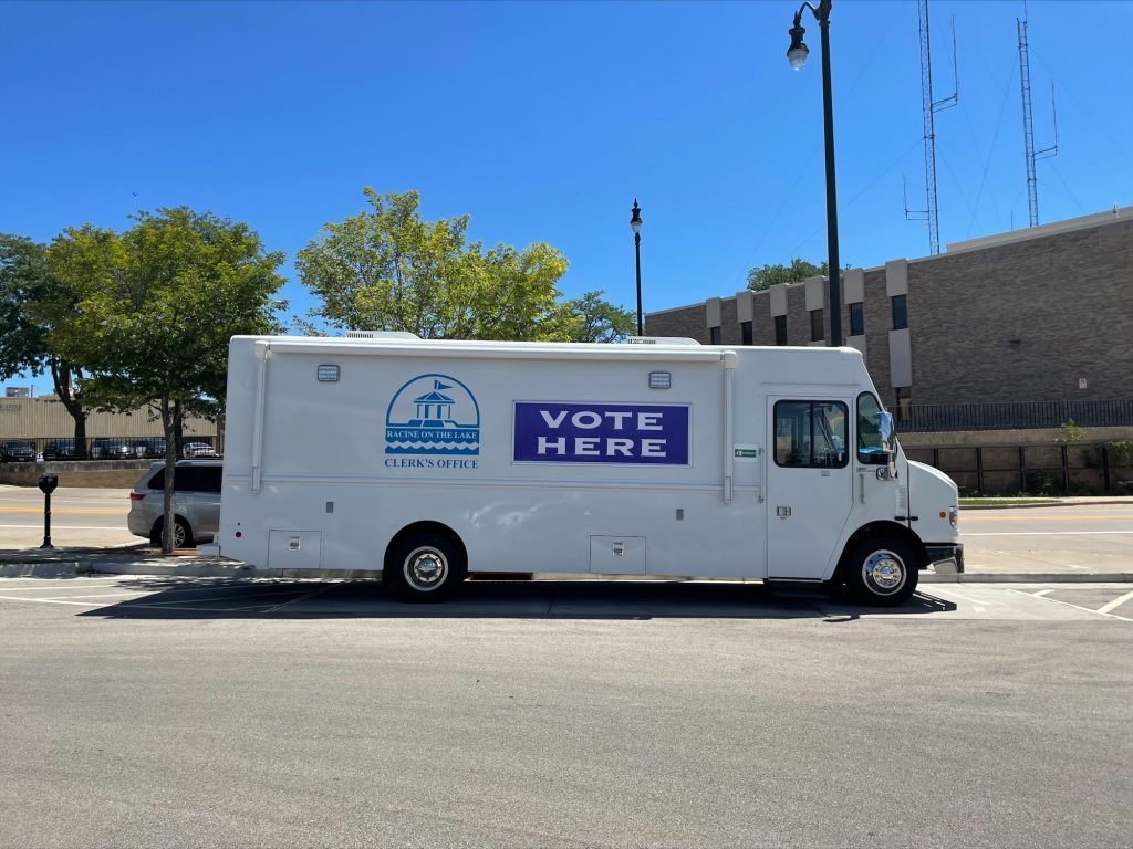 The city of Racine’s voting truck was used in the February 2022, April 2022 and August 2022 elections. Photo courtesy of the city of Racine