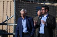 Gov. Tony Evers visits UW-Eau Claire during a press event touting Evers’ 2025 Capital Budget plan, which calls for $1.6 billion in projects for UW campuses. Rich Kremer/WPR