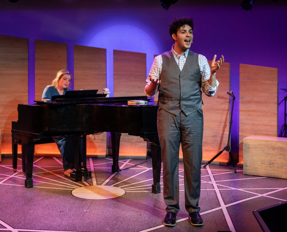 Milwaukee Repertory Theater presents The Last Five Years in the Stackner Cabaret, March 21 – May 18, 2025. Pictured Asher Muldoon and Grace Bobber. Photo by Michael Brosilow.