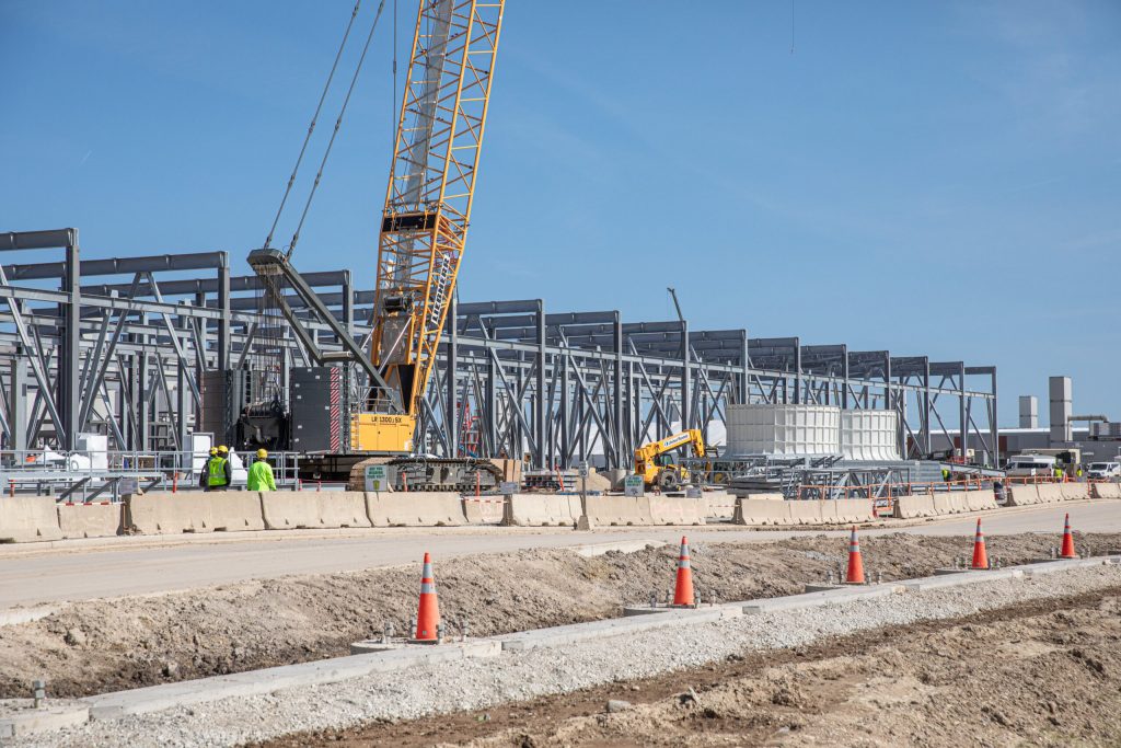 Construction is ongoing on the first phase of Microsoft’s data center project in Mount Pleasant on March 11, 2025. Photo courtesy of Microsoft