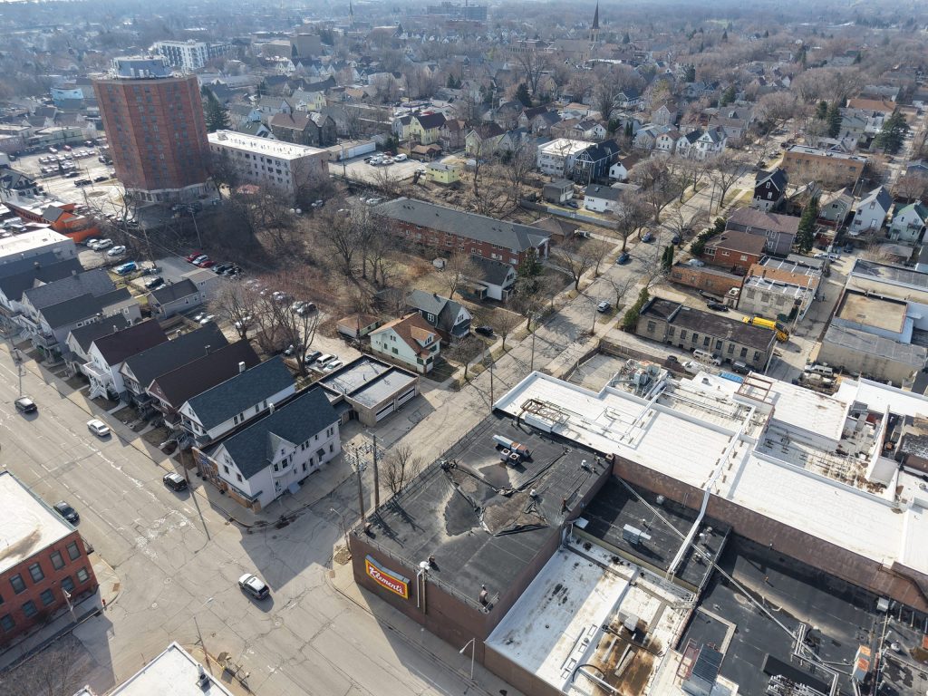 Proposed Austin Commons affordable housing development for 2300 block of S. Austin St.Photo taken April 11, 2025 by Urban Milwaukee staff.