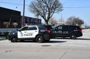 Two Milwaukee Police Department block N. Richards St.. on April 23. Photo by Jeramey Jannene.