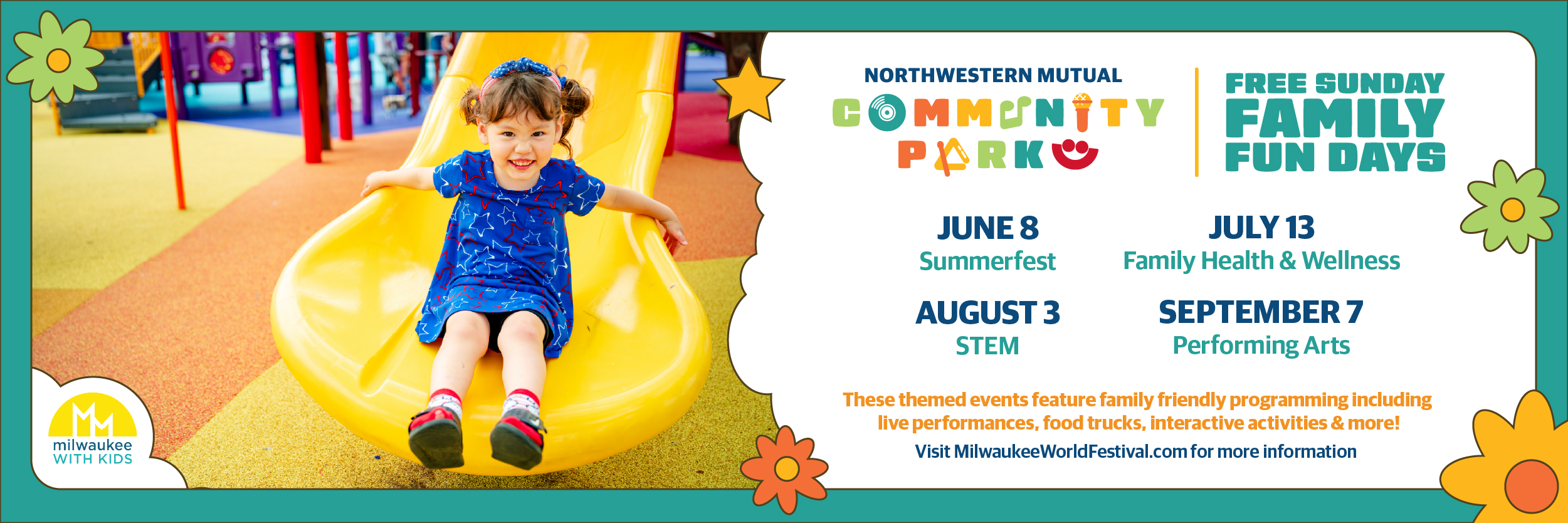 FREE Sunday Family Fun Days Announced for Northwestern Mutual Community Park for 2025 Season