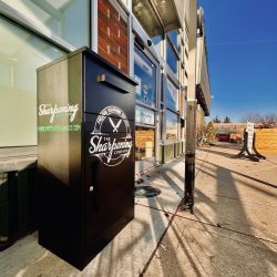 The Sharpening Company drop box at Outpost Natural Foods. Photo courtesy of Cody Berg.