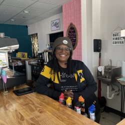 Rosha Brister, owner of Style Pop Cafe. Photo taken April 8, 2025 by Sophie Bolich.