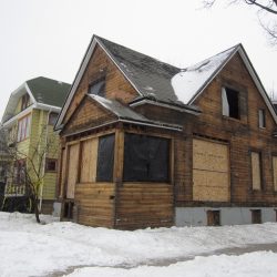 A home in Milwaukee's Uptown neighborhood. The boarded up home is located at 2400 N 49th St. Home is city-owned.

Photo by Jeramey Jannene on February 8th, 2014. All Rights Reserved.