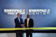 Enerpac CEO Paul Sternlieb and Mayor Cavalier Johnson cut the ribbon on Enerpac's new headquarters. Photo by Jeramey Jannene.