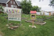 Little Free Library at All Peoples Community Garden. Photo taken July 27th, 2013 by Jeramey Jannene.