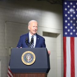 President Joe Biden visited Milwaukee on Oct. 8, announcing new initiatives to accelerate the replacement of lead pipes. Photo by Sophie Bolich.