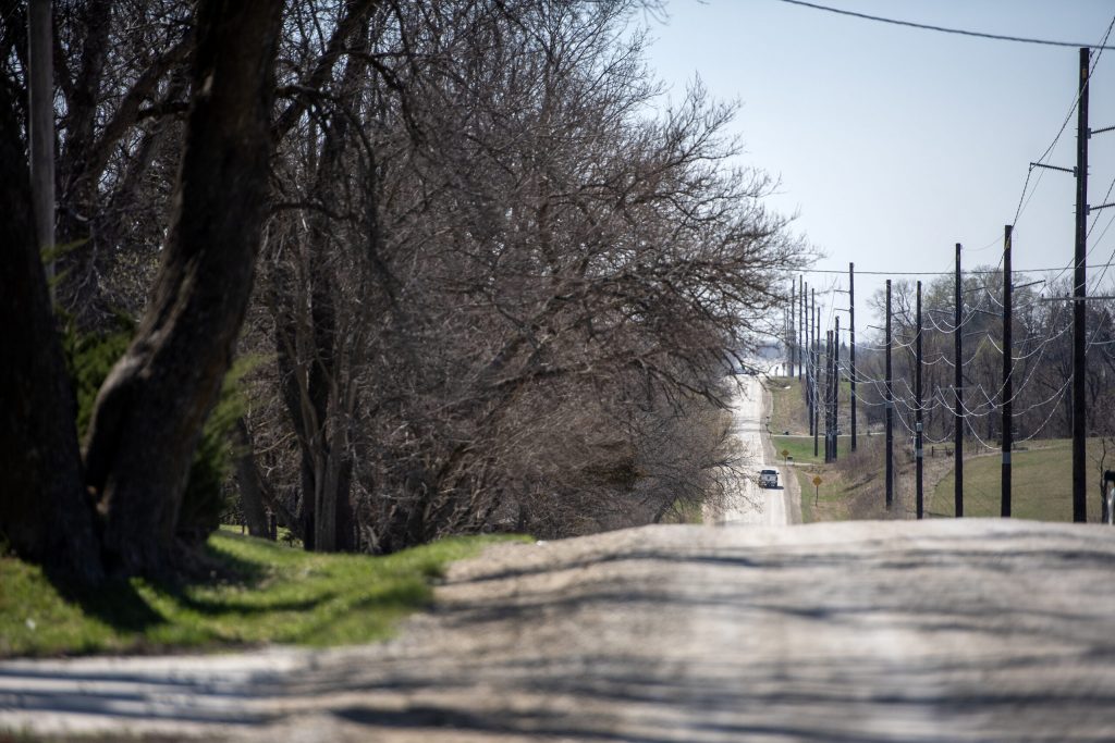 The area surrounding a Microsoft data center Tuesday, April 8, 2025, in West Des Moines, Iowa. Angela Major/WPR