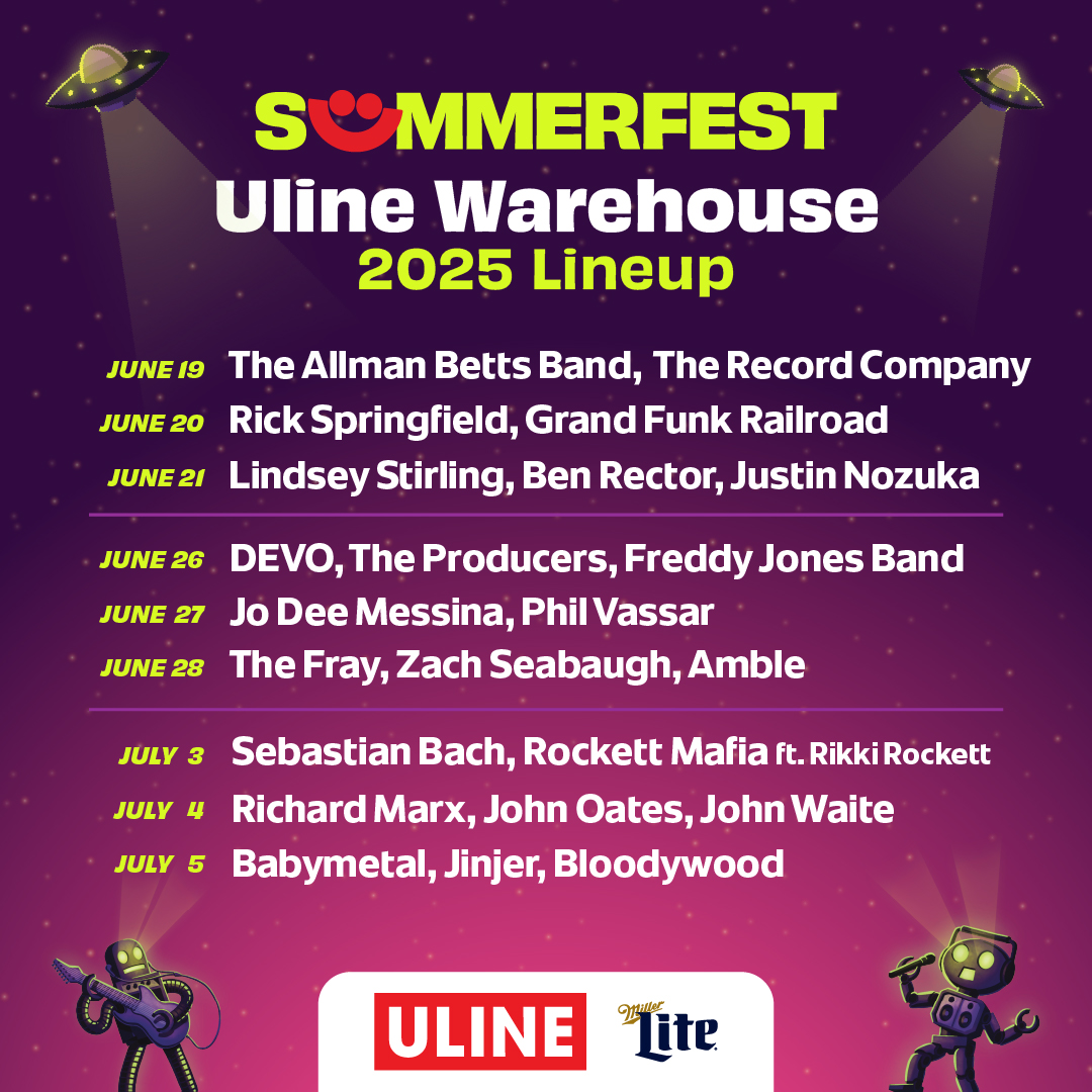 Uline Warehouse Stage at Summerfest Delivers Can’t Miss Lineup Over Three Weekends