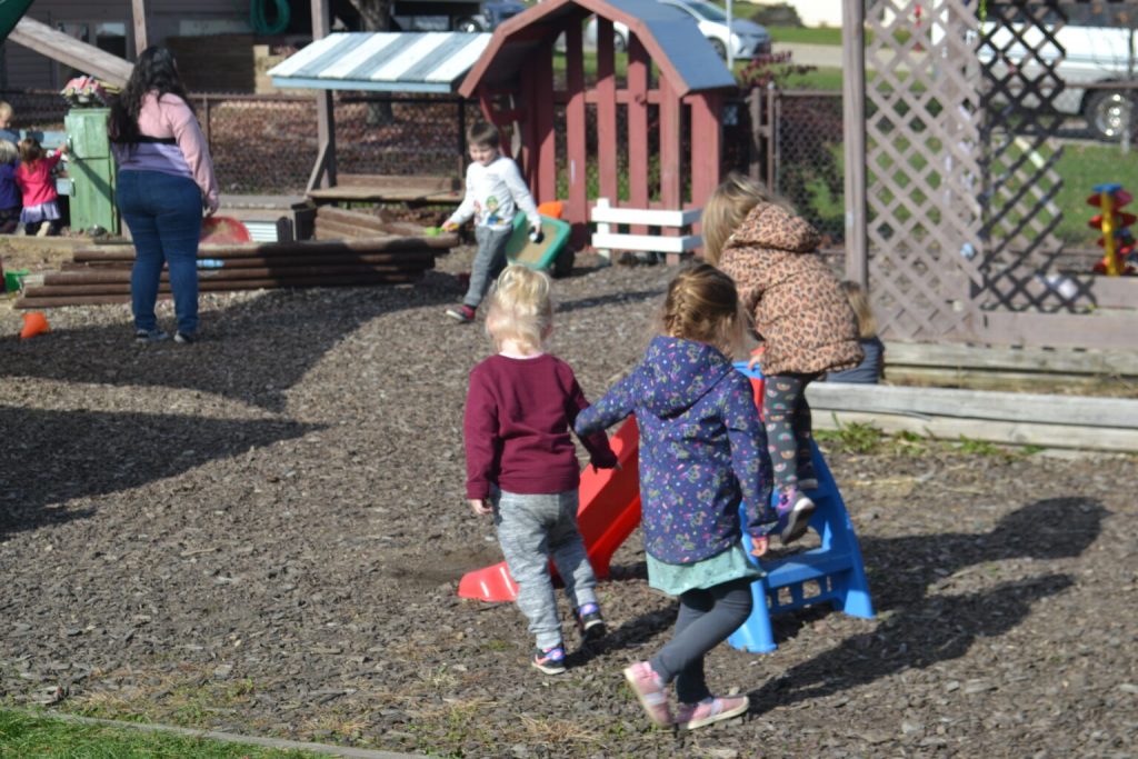 Children play at The Growing Tree child care center in New Glarus. (Photo by Erik Gunn/Wisconsin Examiner)