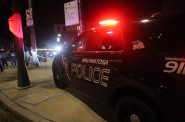 A Wauwatosa police squad on the scene of a non-fatal officer-involved shooting. (Photo by Isiah Holmes/Wisconsin Examiner)