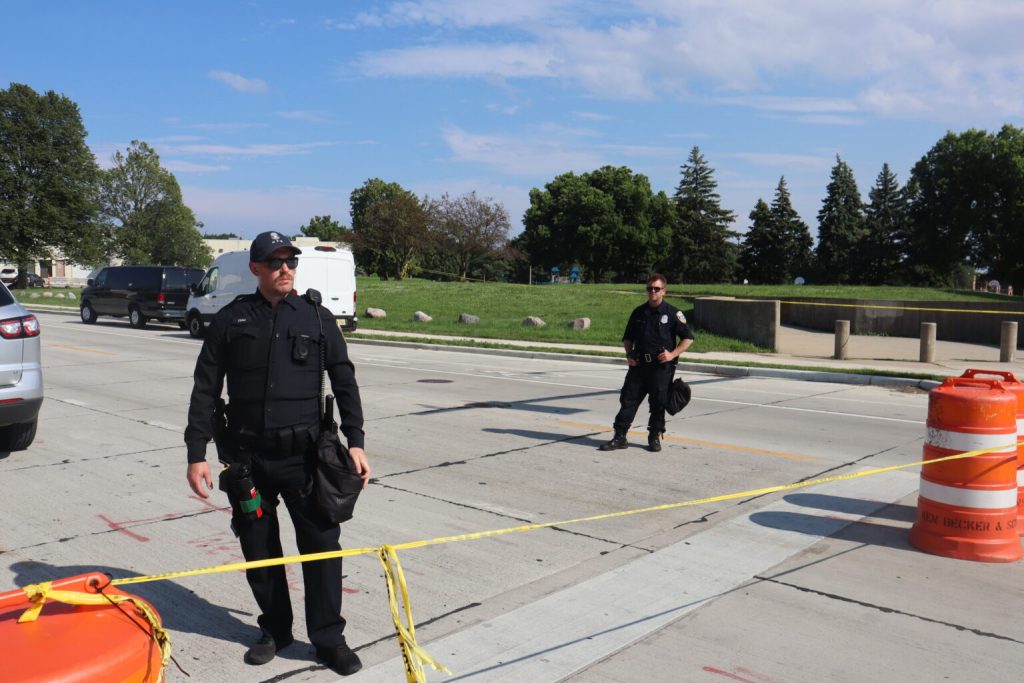 The crime scene around King Park in Milwaukee, where Sam Sharpe was killed by out-of-state police from Ohio. (Photo by Isiah Holmes/Wisconsin Examiner)
