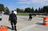 The crime scene around King Park in Milwaukee, where Sam Sharpe was killed by out-of-state police from Ohio. (Photo by Isiah Holmes/Wisconsin Examiner)